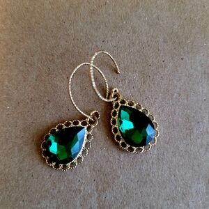 Elegant Green Teardrop Earrings